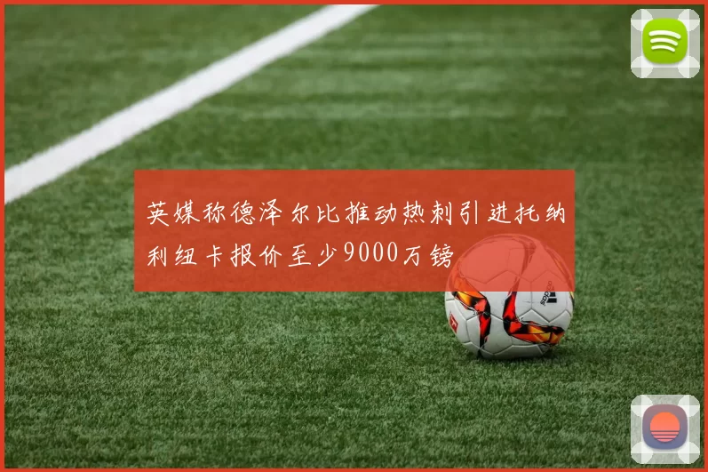 英媒称德泽尔比推动热刺引进托纳利纽卡报价至少9000万镑